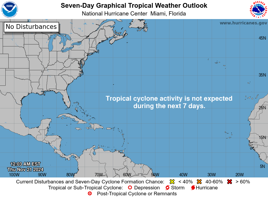 seven day tropical weather outlook map